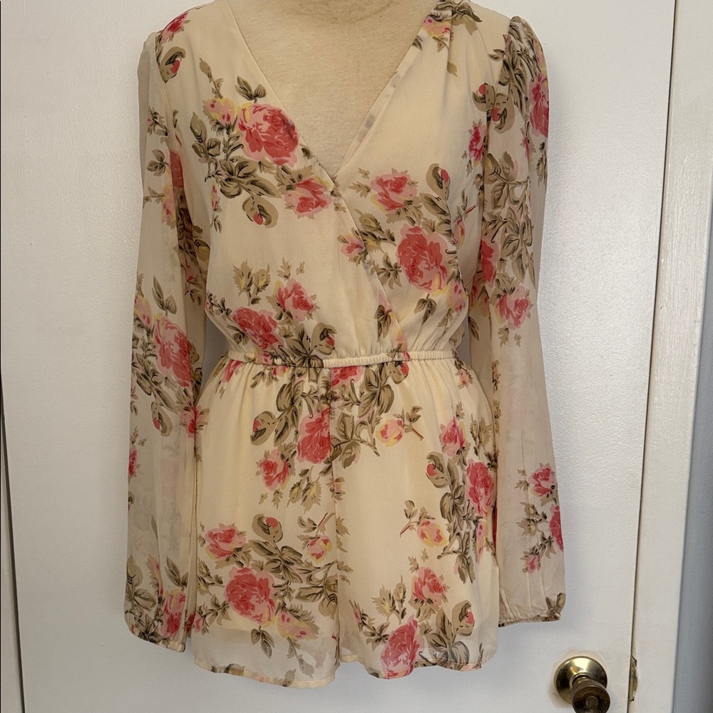 Wet Seal Floral V-Neck Romper